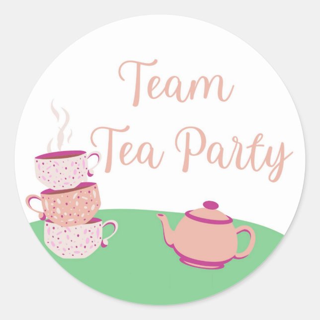 Team Tea Party Baby Gender Prediction Sticker (Front)