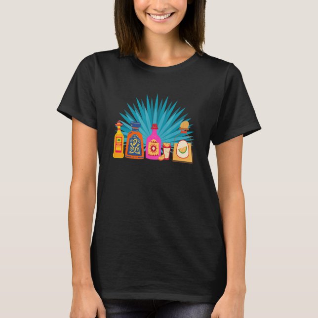 Team Tequila Salt Lime Mexican Drink Bottle Plant  T-Shirt (Front)