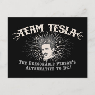 Team Tesla Static Hair Postcard