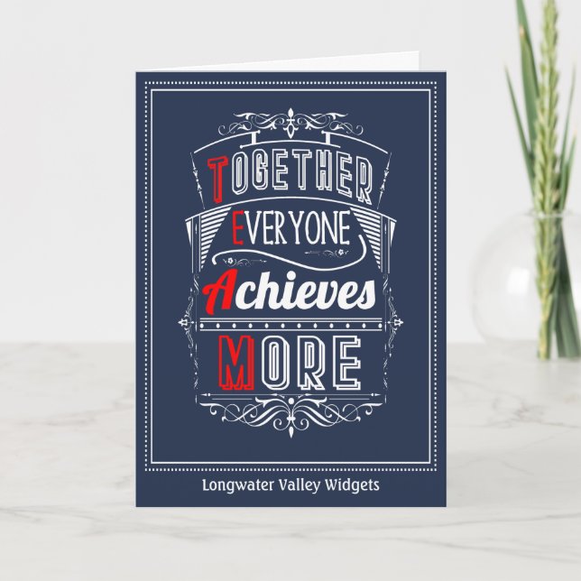 Team Thank You Together Every Achieves More Card (Front)