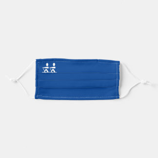 Team Theme Sports Row WHTBLU Cloth Face Mask