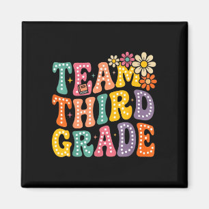 Team third grade groovy 3rd grade back to school magnet