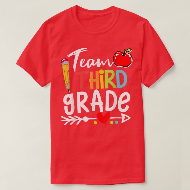 Team Third Grade Hello 3rd Grade Back To School Fu T-Shirt (Design Front)