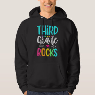 Team Third Grade Hello 3rd Grade Rocks Back To Sch Hoodie