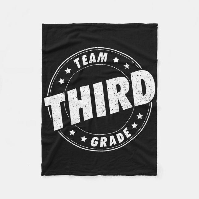 Team Third Grade Teacher Student Back To School 3r Fleece Blanket (Front)