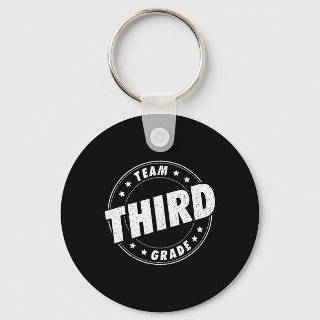 Team Third Grade Teacher Student Back To School 3r Keychain (Front)
