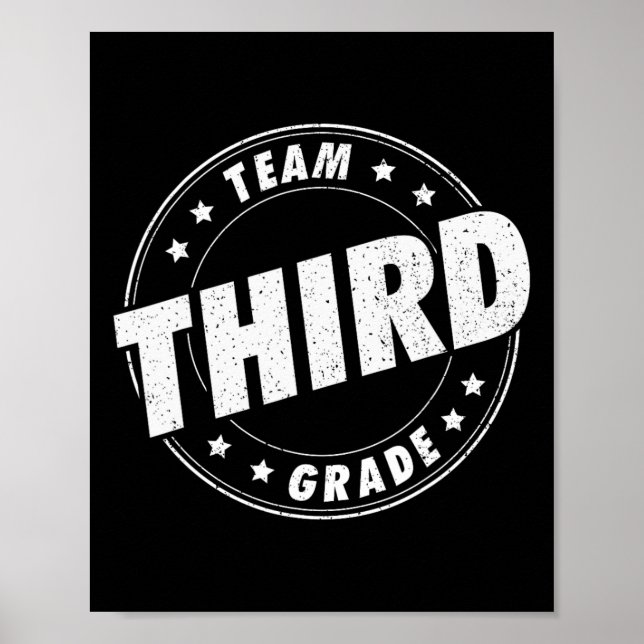 Team Third Grade Teacher Student Back To School 3r Poster (Front)