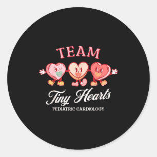 Team Tiny Heart Pediatric Cardiology Candy Heart V Classic Round Sticker