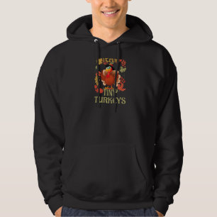 Team Tiny Turkey Nurse Autumn Season Floral Hoodie