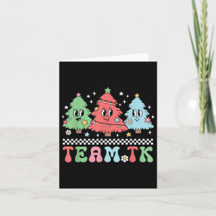 Team Tk Teacher Christmas Sweater Retro Xmas Tree Card