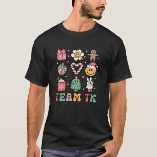 Team TK Teacher Smile Face Christmas Candy Cane Ba T-Shirt