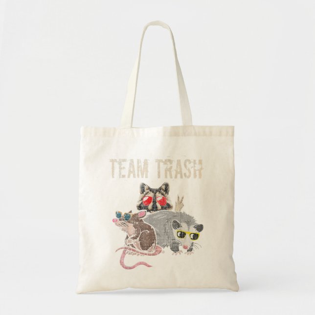 Team Trash - Funny Raccoon Lover Opossum Rat Garba Tote Bag (Front)