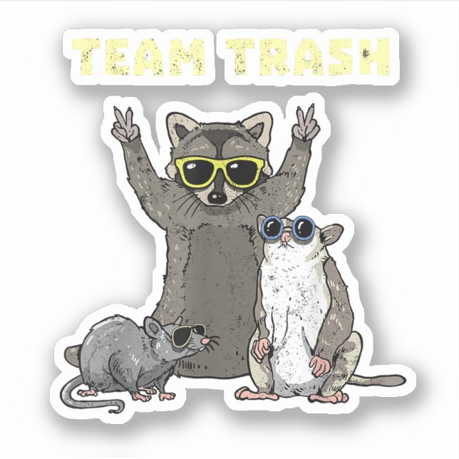 Team Trash Opossum Raccoon Rat, Funny Animals Garb (Front)