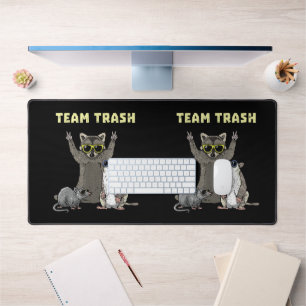 Team Trash Opossum Raccoon Rat, Funny Animals Garb Desk Mat