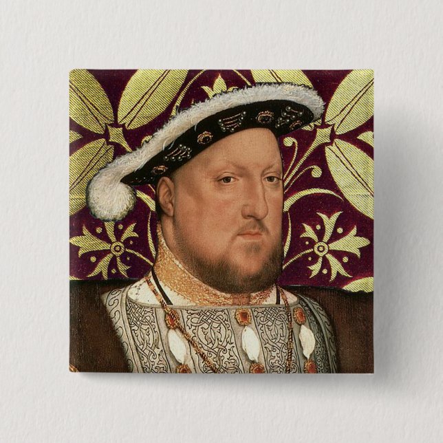 Team Tudor - Portrait of King Henry VIII 2 Inch Square Button (Front)