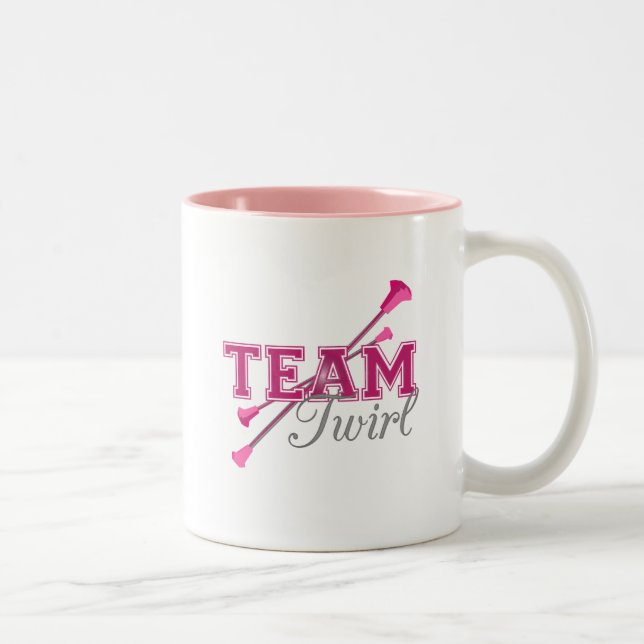Team Twirl Baton Two-Tone Coffee Mug (Right)