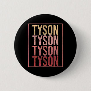 Team Tyson Family Personalized Name Groovy Vintage 2 Inch Round Button