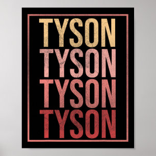 Team Tyson Family Personalized Name Groovy Vintage Poster