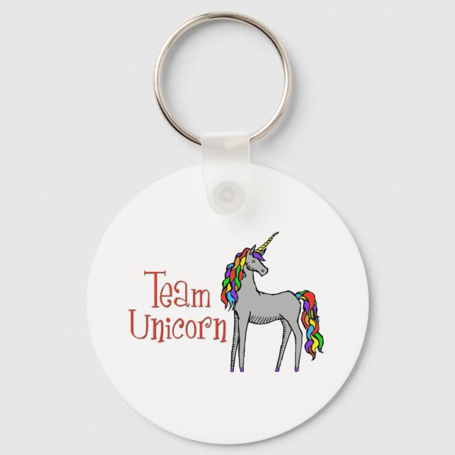 Team Unicorn Rainbow Keychain (Front)