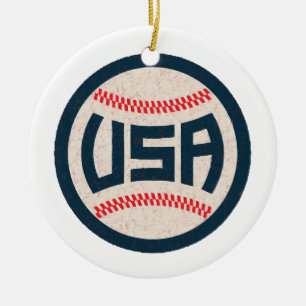 Team USA Baseball Ceramic Ornament