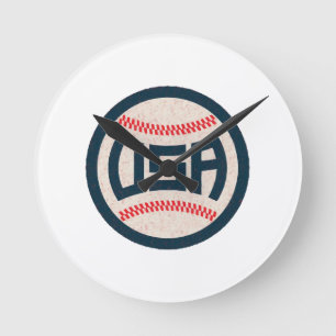 Team USA Baseball Round Clock