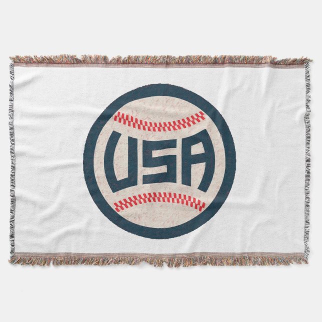 Team USA Baseball Throw Blanket (Front)