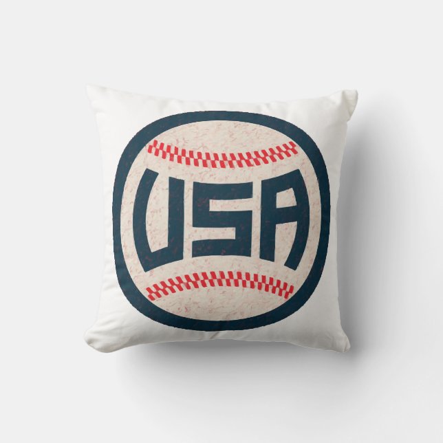 Team USA Baseball Throw Pillow (Front)
