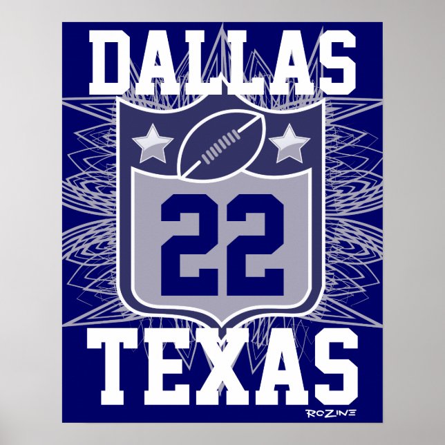 Team USA Sports Blue Silver Dallas Texas Football Poster (Front)