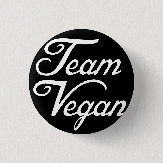 Team Vegan 1 Inch Round Button (Front)