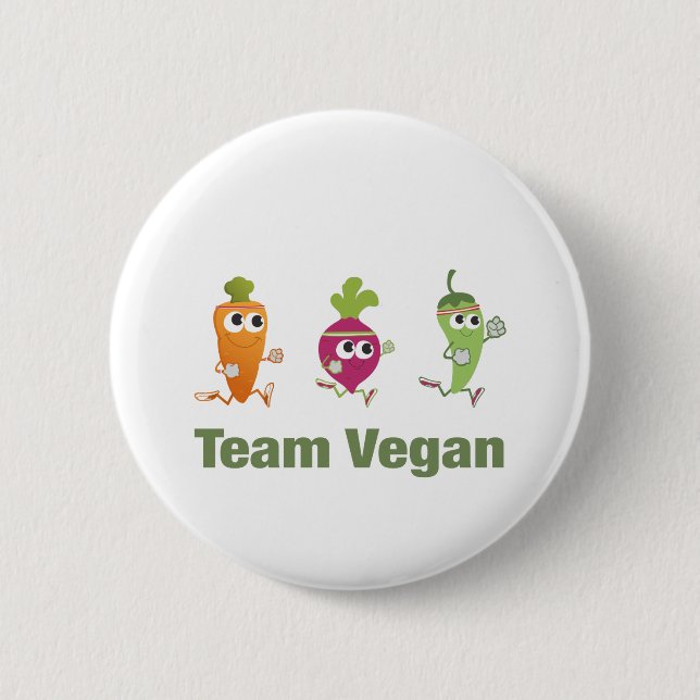 Team Vegan 2 Inch Round Button (Front)
