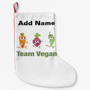 Team Vegan! Running Veggies Small Christmas Stocking