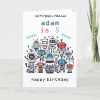 team vintage retro sci fi Robot Birthday Cards