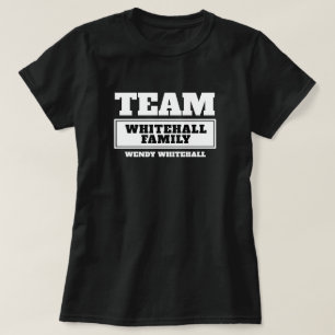 Team white personalized family or group t-shirt