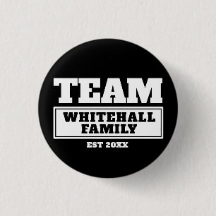 Team white personalized family or team button