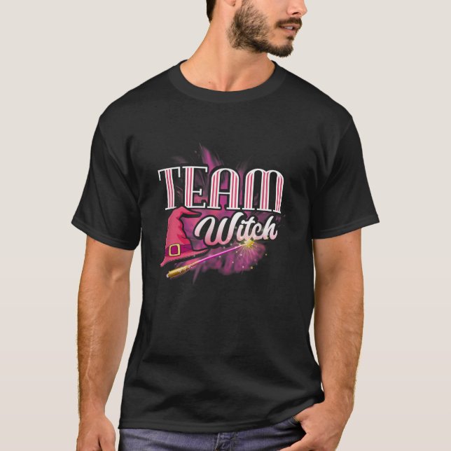 Team Witch Wizard Gender Reveal Party Baby Shower  T-Shirt (Front)