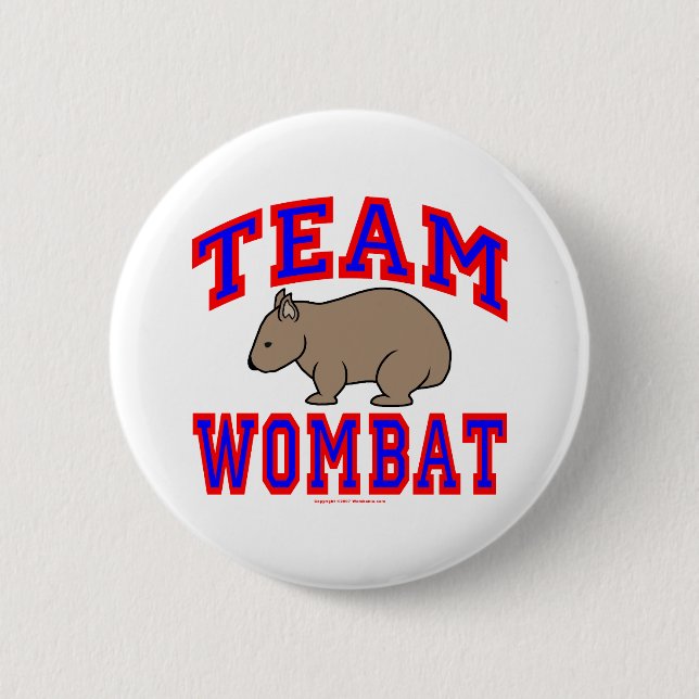 Team Wombat VI 2 Inch Round Button (Front)