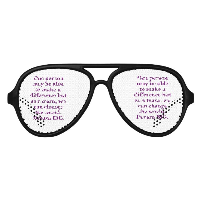 "Team World Change" Dream BIG Design Aviator Sunglasses (Front)