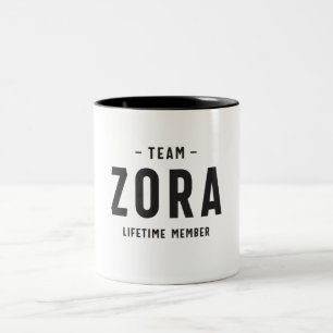 Team Zora Lifetime Member Personalized Name Two-Tone Coffee Mug