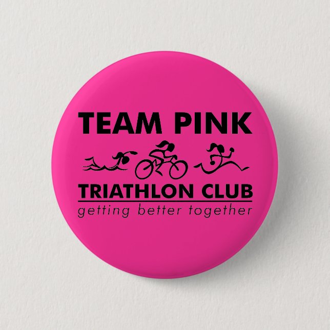 TeamPink Rectangle Logo 2 Inch Round Button (Front)