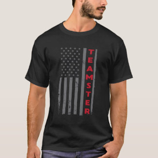 Teamster American Flag Patriotic Truck Driver Us T T-Shirt