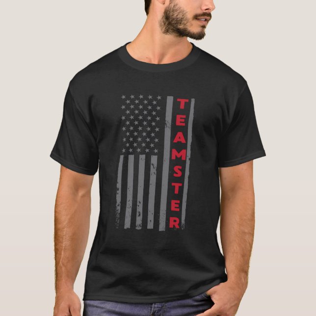 Teamster American Flag Patriotic Truck Driver Us T T-Shirt (Front)