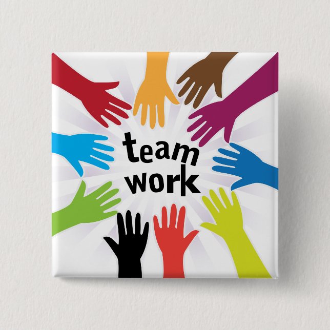 TeamWork 2 Inch Square Button (Front)