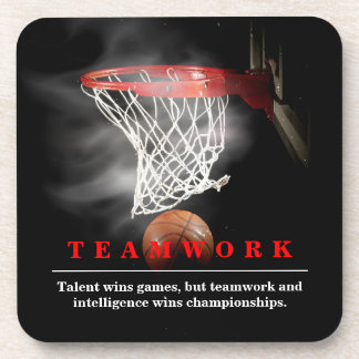 Teamwork Basketball Motivational Inspirational Coaster