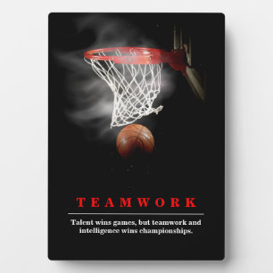 Teamwork Basketball Motivational Inspirational Plaque