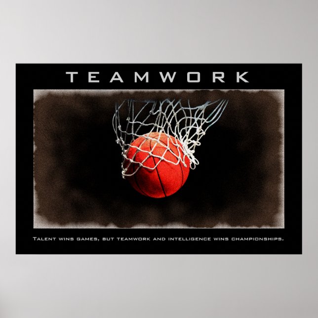Teamwork Basketball Motivational Poster (Front)