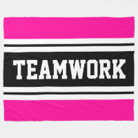 TEAMWORK Bright Pink Black White Racing Stripes