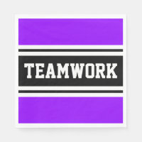 TEAMWORK Bright Purple Black White Racing Stripes