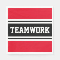TEAMWORK Bright Red Black White Racing Stripes