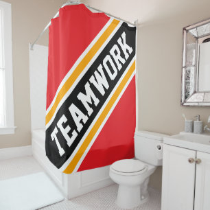 TEAMWORK Bright Red Yellow Black Racing Stripes