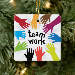 TeamWork Ceramic Ornament